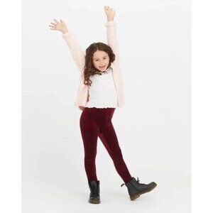 SPANX Girls' Velvet Leggings in Rich Burgundy Non Shaping NWT Girls Size M